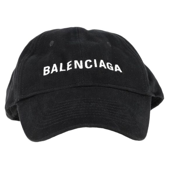 Balenciaga Logo Baseball Cap in Black Cotton - Picture 1 of 10